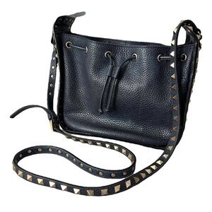 Authentic Valentino Garavani dark blue leather crossbody